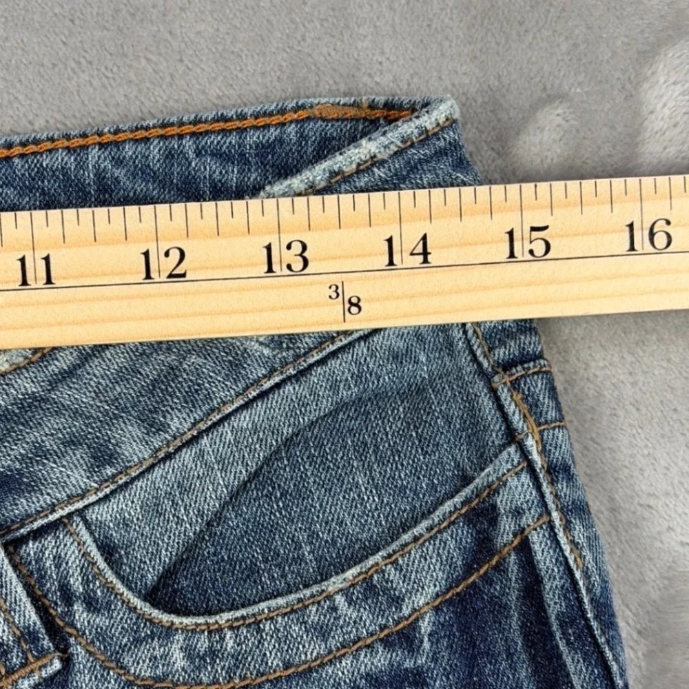 Guess Jeans Womens 27 Medium Wash Low Rise Bootcut Embroidered Back Pocket Denim - Picture 4 of 8